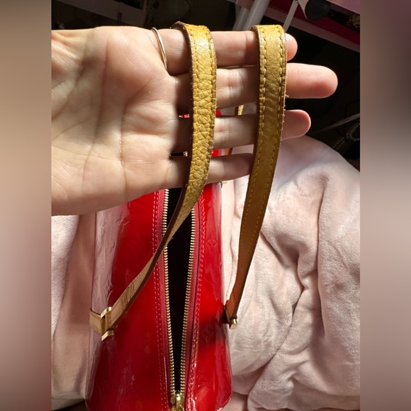 Louis Vuitton Vernis Bedford Hand Bag Purse Red Satchel Authentic - Picture 8 of 17